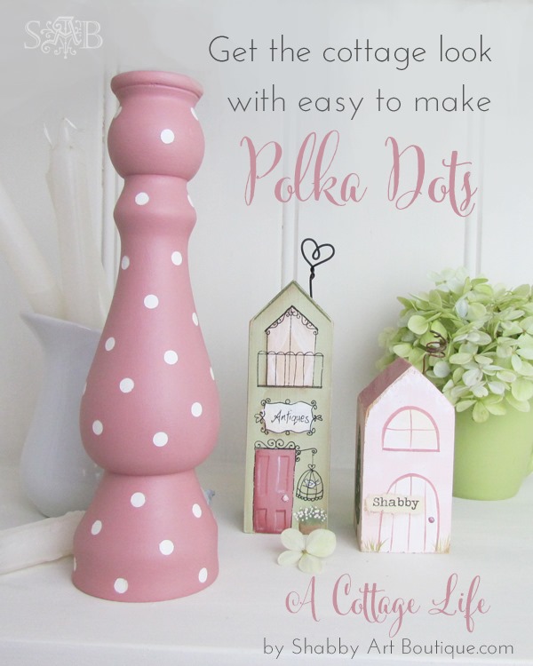 DIY light pink polka dot candle holder 