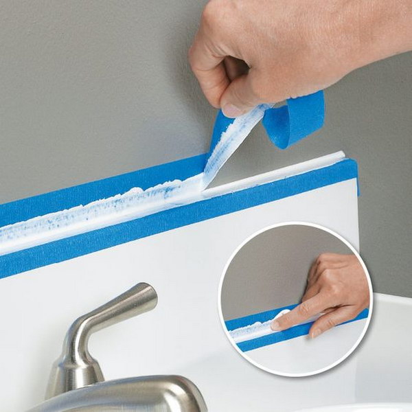 Use tape to create a straight, smooth seal line. 