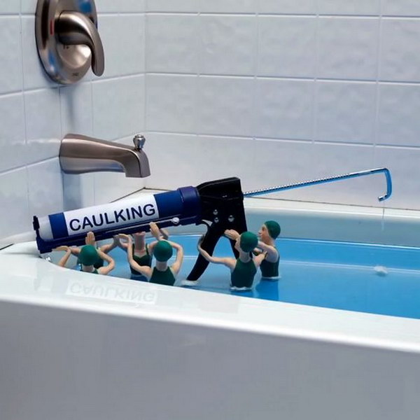 Prevent cracks by filling your bathtub with water before caulking. 