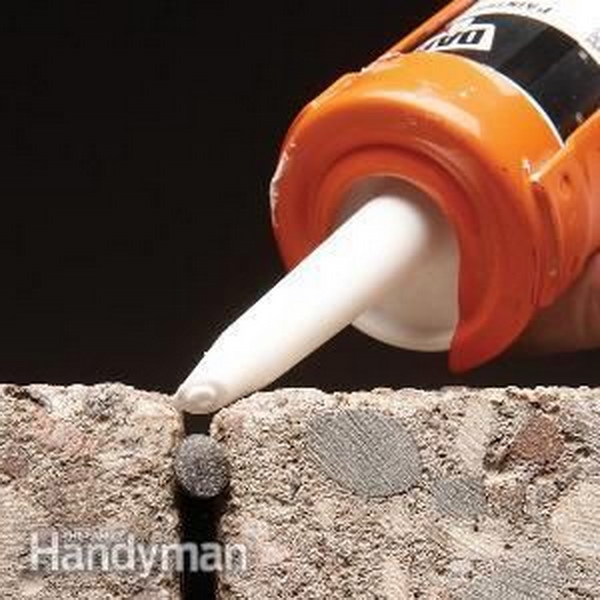 Fill wide cracks with a foam support rod before caulking. 