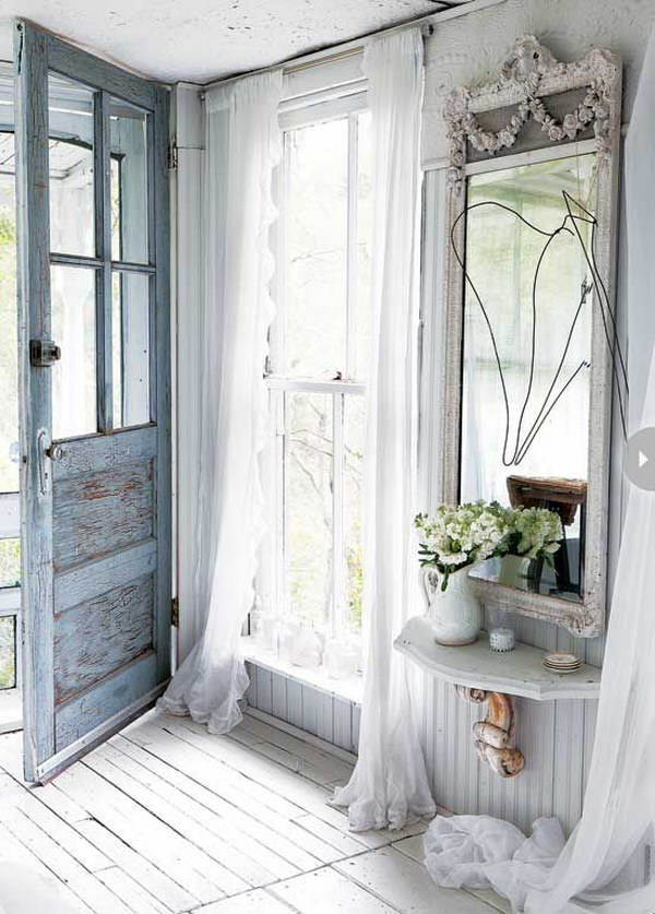 Beautiful shabby chic entry with a French twist. 