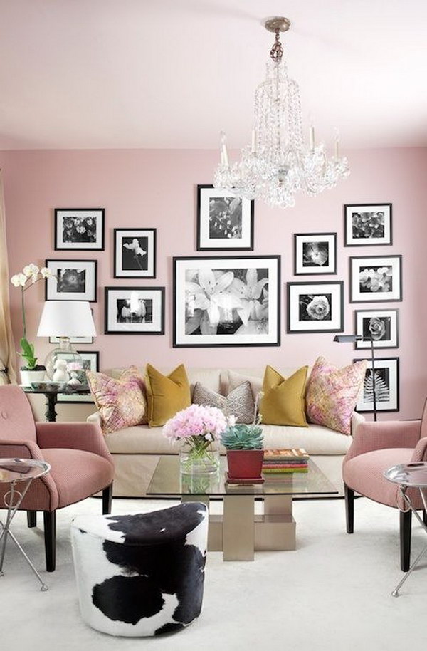 Light pink painting living room. 