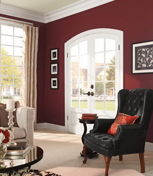 Behr's painted Twinberry living room. 