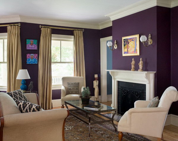 Plum Island Purple living room. 