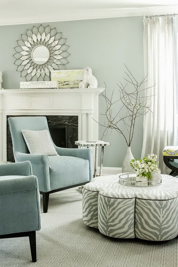 A bit of blue & gray living room. 