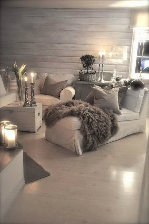 Brown and cozy living room. 