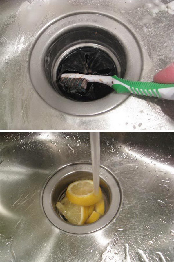 Use a toothbrush to clean your drain