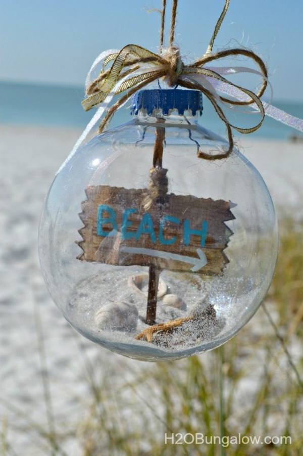 DIY beach themed Christmas ornament. 