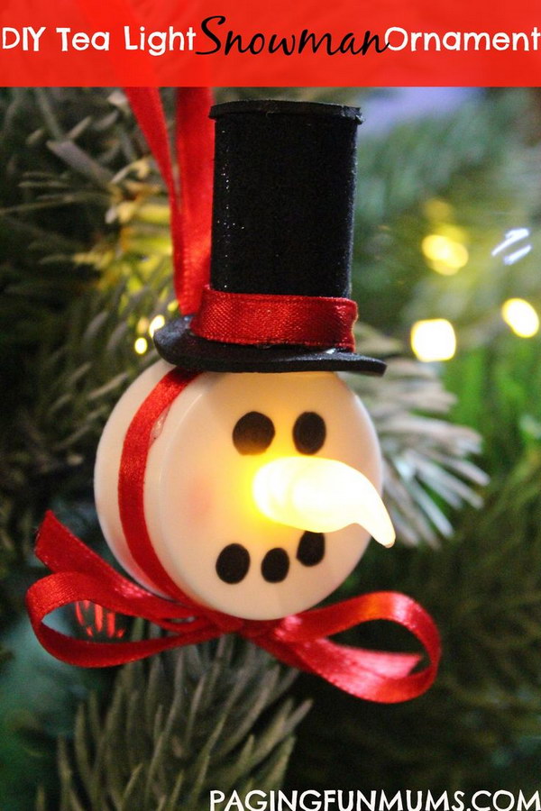 Tealight Snowman Ornament. 