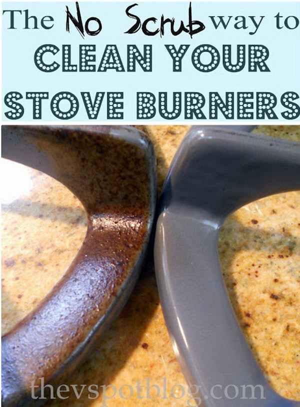NO SCRUB way to clean your stove burner. 