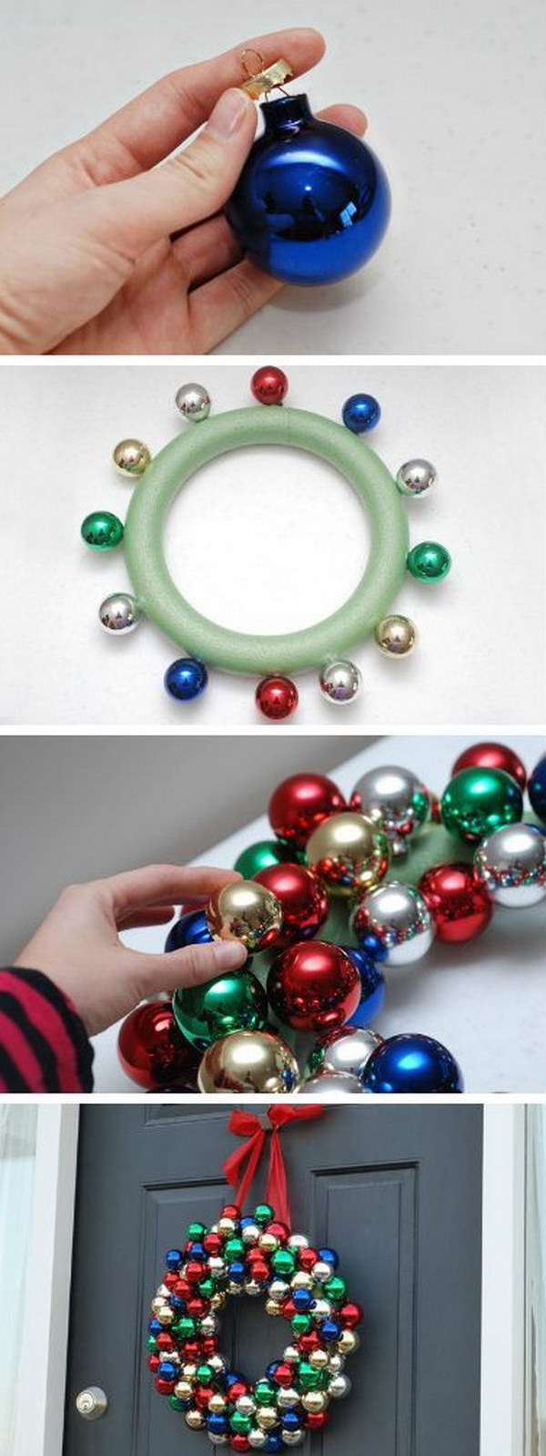 DIY Christmas wreath. Super simple and inexpensive Christmas wreath. Look perfect on your front door!