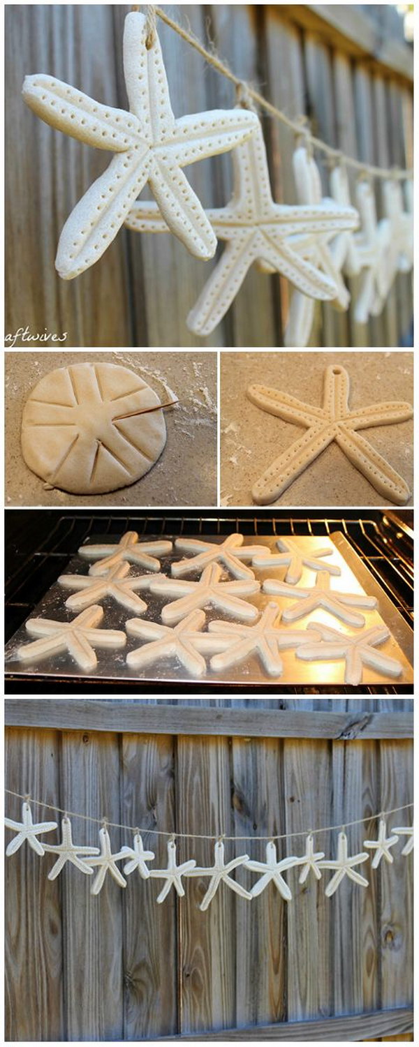 DIY starfish salt dough garland 