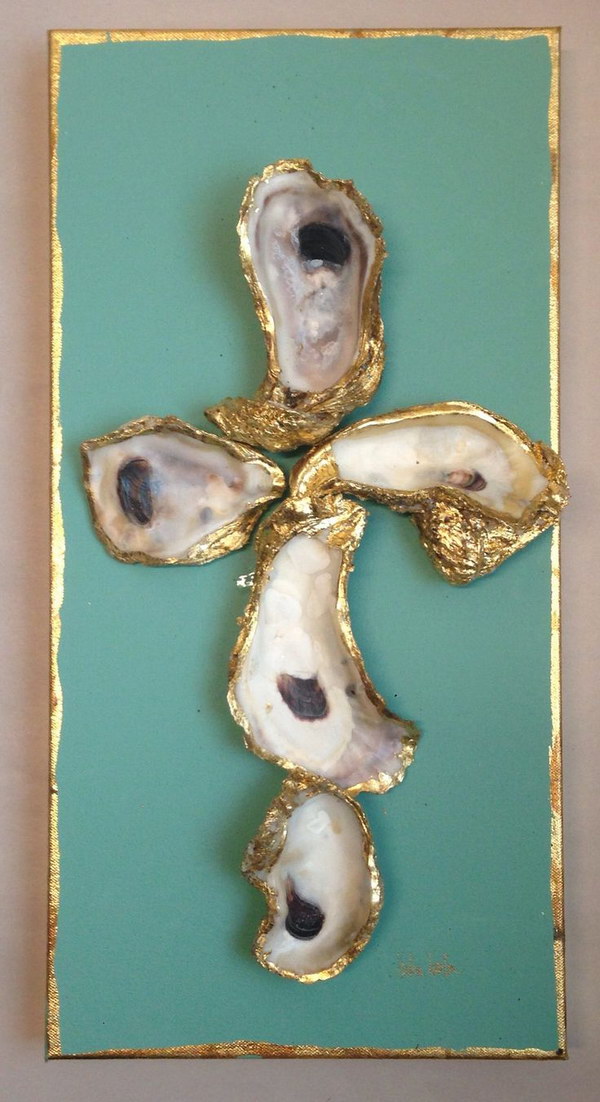 DIY gold oyster shells