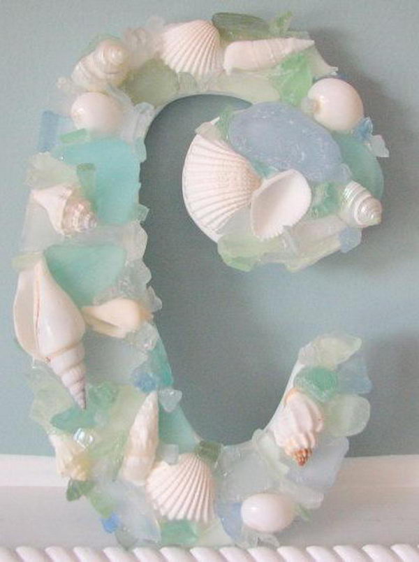 DIY Sea Glass and Sea Shell Letters 