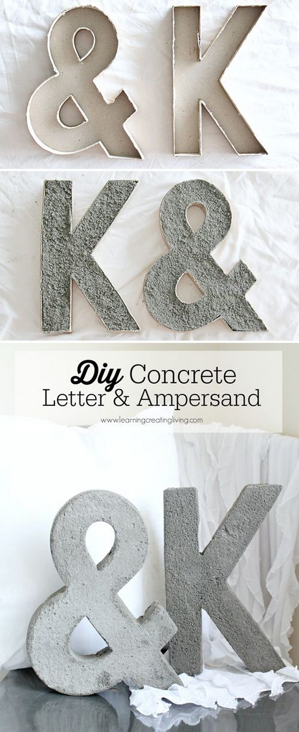 DIY concrete letters 