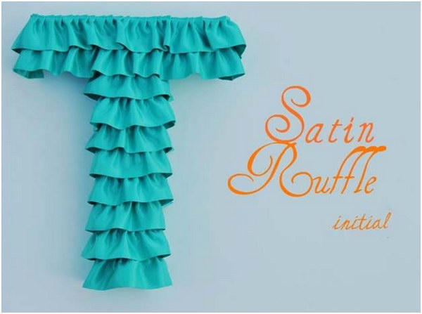 DIY letters covered with ruffles 