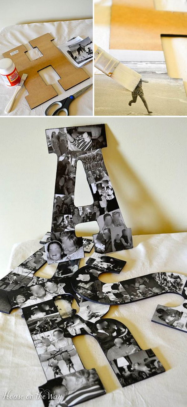 DIY photo collage letters 