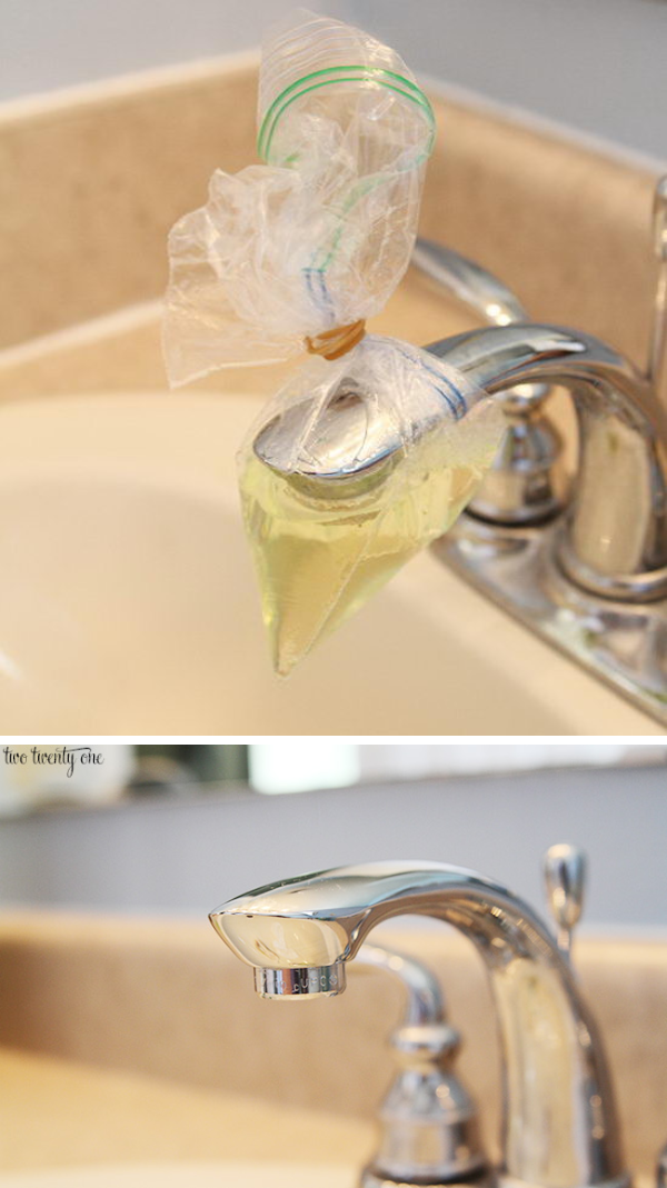 How to remove calcium buildup from the tap. 