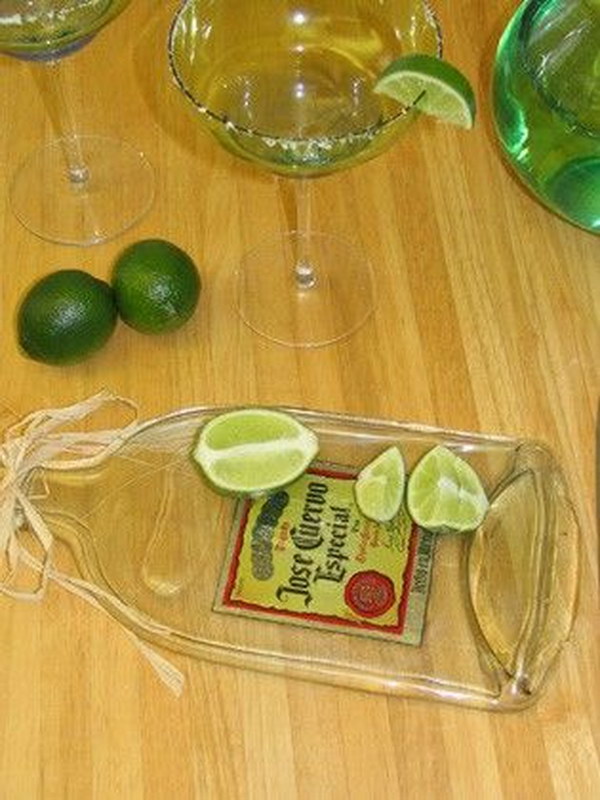 How to flatten glass bottles in an oven to make cutting boards or small serving trays. 