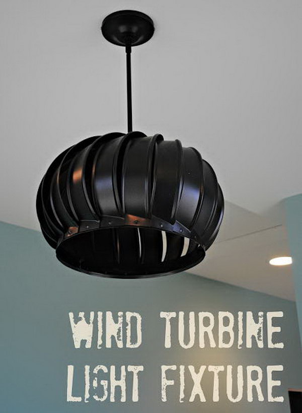 DIY stylish wind turbine pendant lamp. 