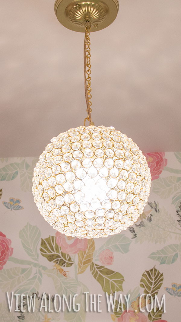 DIY crystal ball chandelier. 