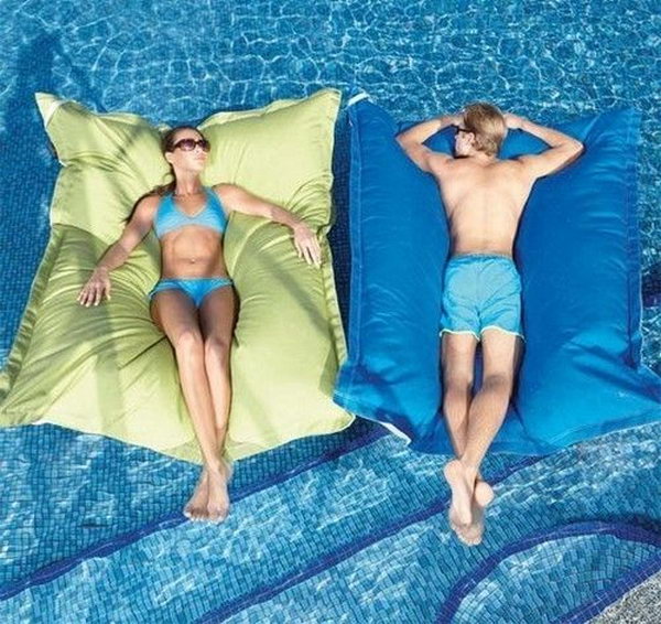 Cool floating pool beanbag pillow. 