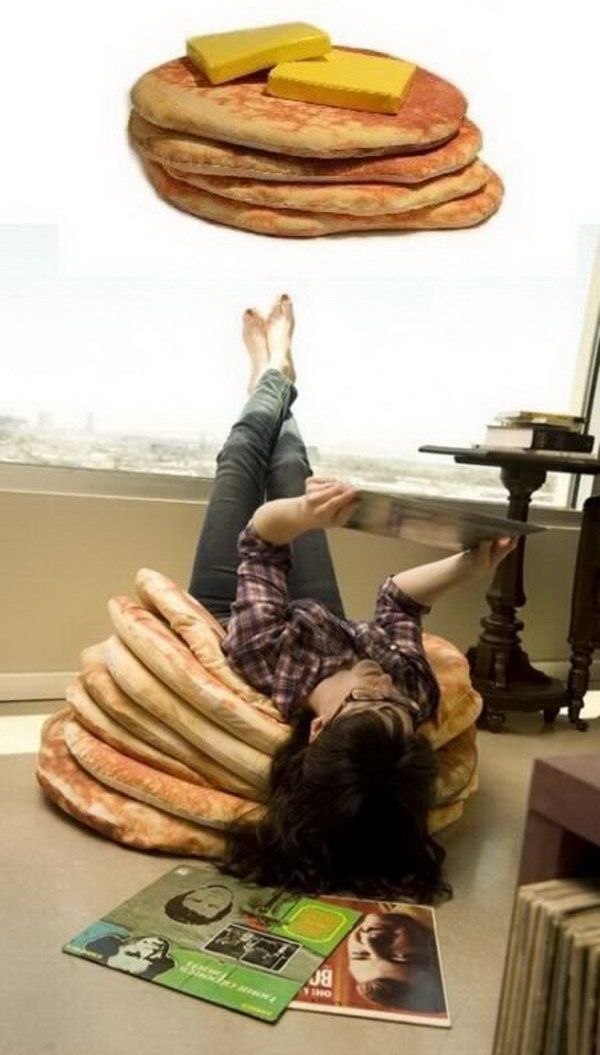 Buttered pancakes floor cushion. 