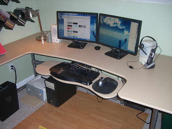 Custom ergonomic computer desk. 