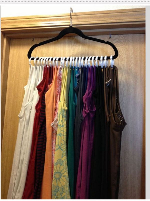     Shower curtain rings and a Velvet Hanger Tank Top Space Saver
