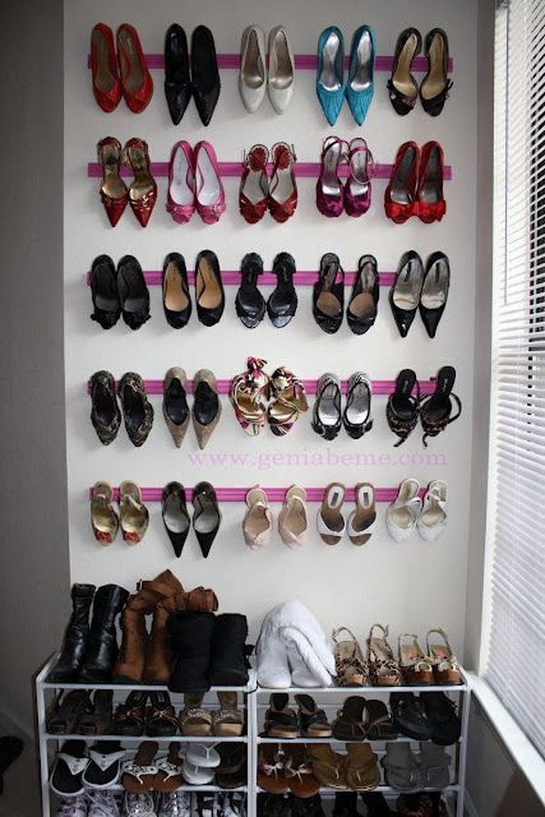     Use crown molding as a storage place for your heels 