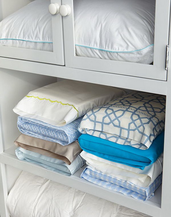 Store the sheets in their own pillow cases.