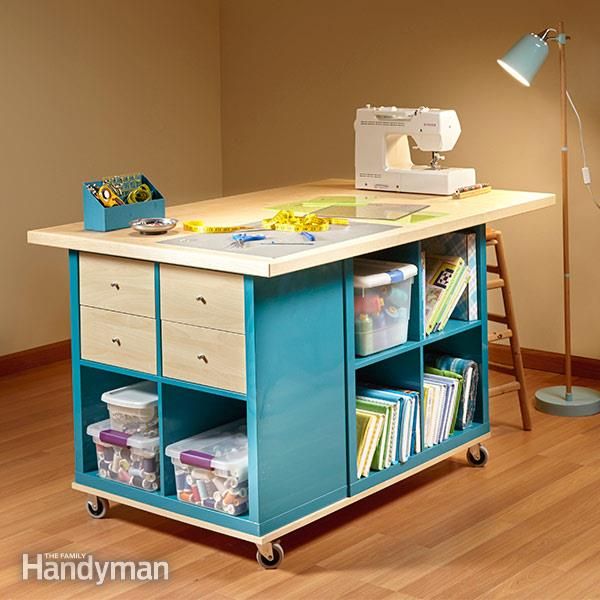 IKEA Kallax Hack: Craft Room Storage. Place three small Kallax shelves between a pedestal with casters and a plywood board to ensure convenient storage of the vehicle and easy mobility. Get the step-by-step guide