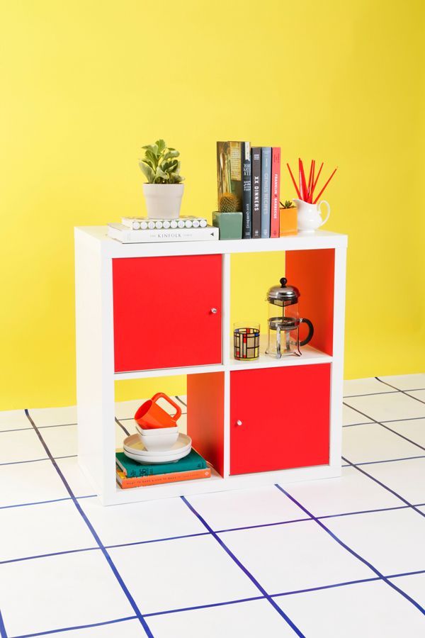 Creative Kallax hacks with splashes of color and doors. See more