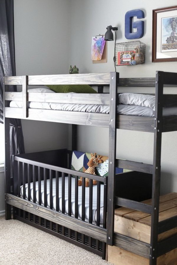 Swap a child's bed for the lower bed on the IKEA Mydal bunk bed 