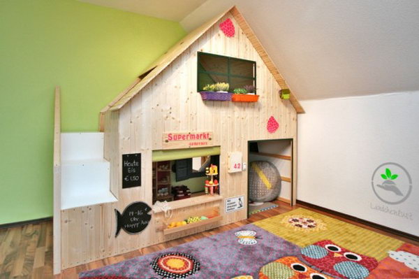Turn a Kura bed into a fantastic play house bed 