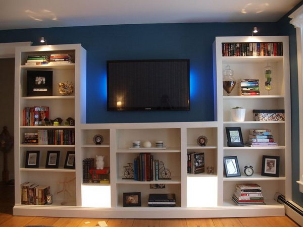     Simple and clever transformation of the IKEA BILLY bookshelves by modifying and adding decorations and lighting. Get an individual look for the living room. Get the instructions 