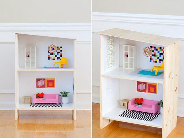IKEA Dollhouse Hack. Turn a resting bedside table into a modern doll's house for your child's room. Learn how to do it