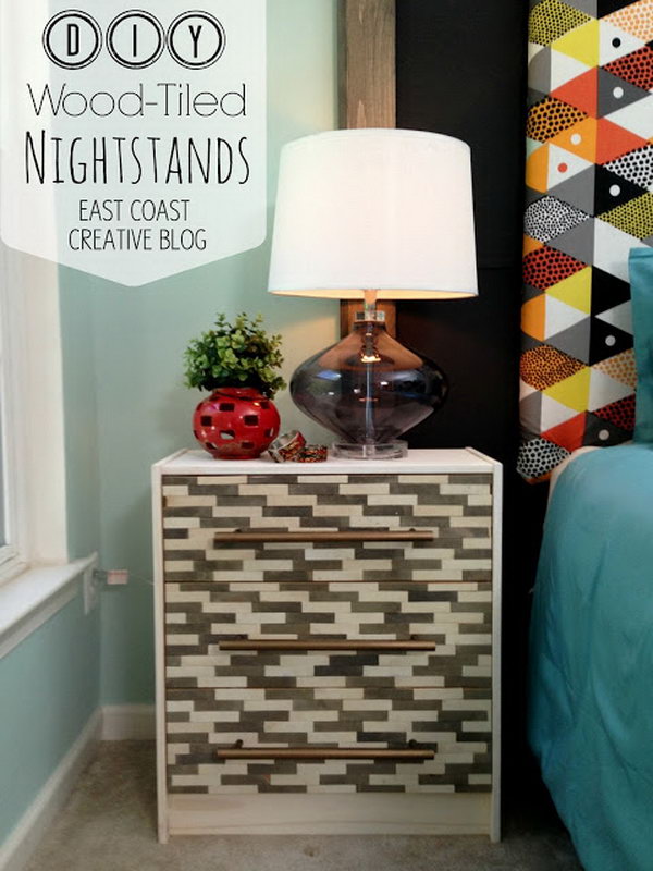 DIY wooden tile bedside tables. Get some seriously styled, high quality looking bedside tables with the guide at a great price