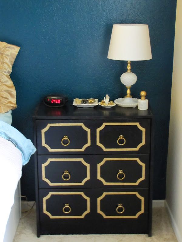 Dorothy Draper bedside table. Here's another nice makeover from IKEA RAST. Read the detailed instructions