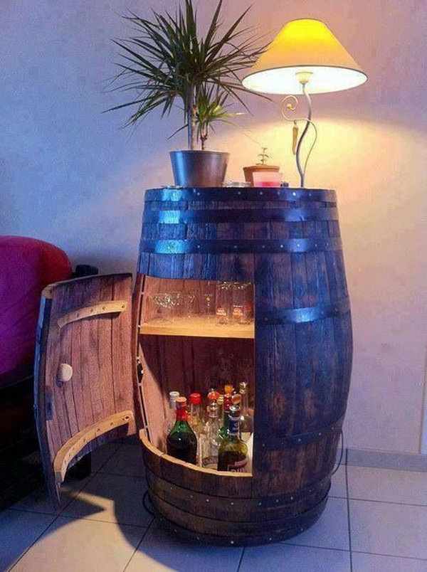    Whiskey barrel bar 