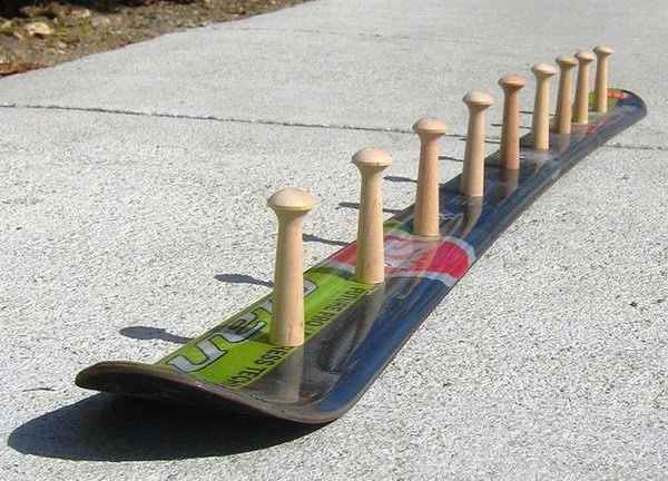 DIY Skateboard Wardrobe: For your coats, you can design a skateboard wardrobe that is just for you. To do one, you have to drill a few holes and get some hooks! 