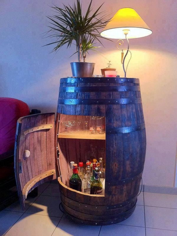 DIY barrel wine bar.