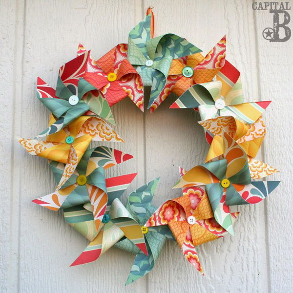 Colorful pinwheel ring. This pinwheel rim is a lot of fun and easy to manufacture. It is a perfect craft for your children during the summer calling.