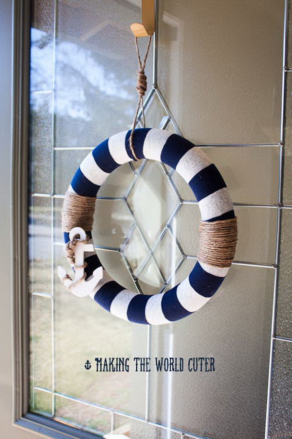 DIY nautical wreath. Give your front door some nautical glamor with this sea wreath. Watch the full tutorial properly 