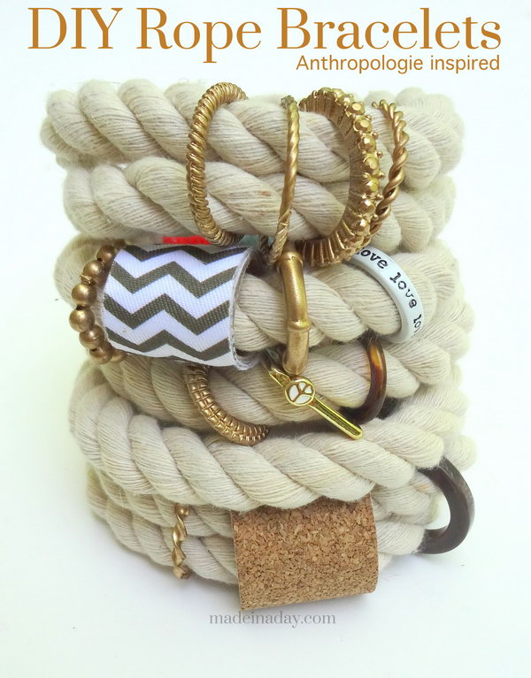 DIY rope bracelet. This DIY rope bracelet is not only easy to manufacture, but also a great fashion statement for your wardrobe. Get tutorials 