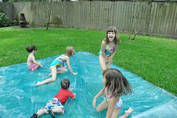     Great water bed and lump of water. This is easy and cheap to do and you won't believe how much fun it is - perfect for kids! 