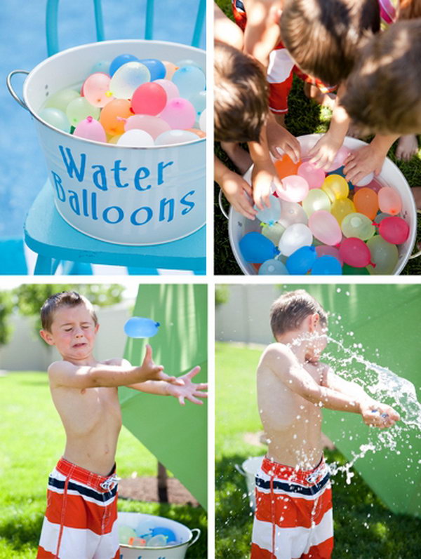     Water bombs. Fill balloons with water and you get great water bombs. 