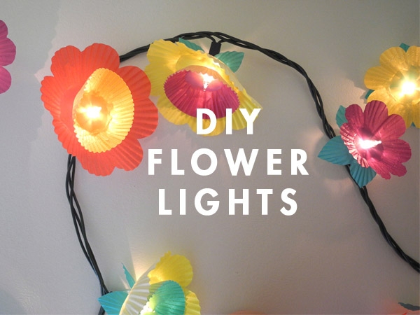 Flower lights. Cut multi-leaf flowers from the cupcake paper and cut X in the middle. Place cupcake paper to make flowers. It serves as a beautiful decor girls can like, as well as great lighting.