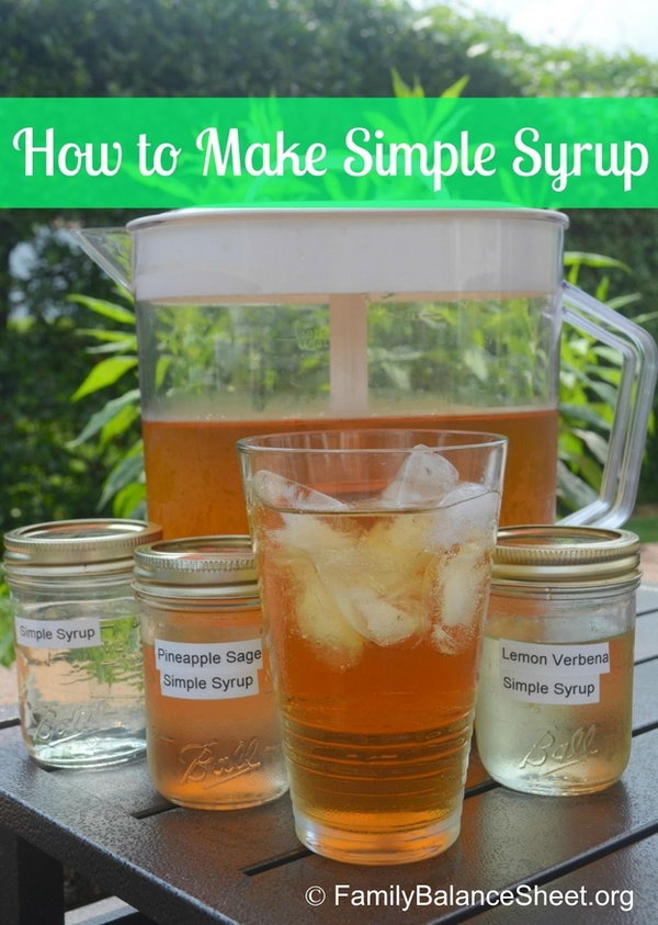 Simple syrup. Provide labeled squeeze bottles of plain syrup in the taste you like with iced tea or lemonade. Please guests with a sweet cool taste on a hot summer day.