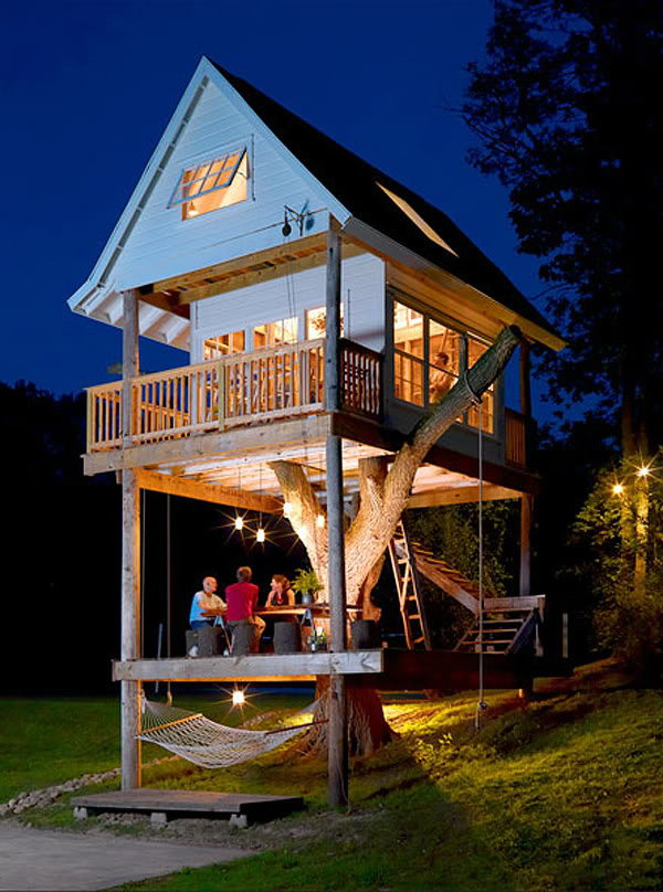 Tree house. If you are doing a major renovation, ask your contractor about a tree house or guest house. It was really fun.
